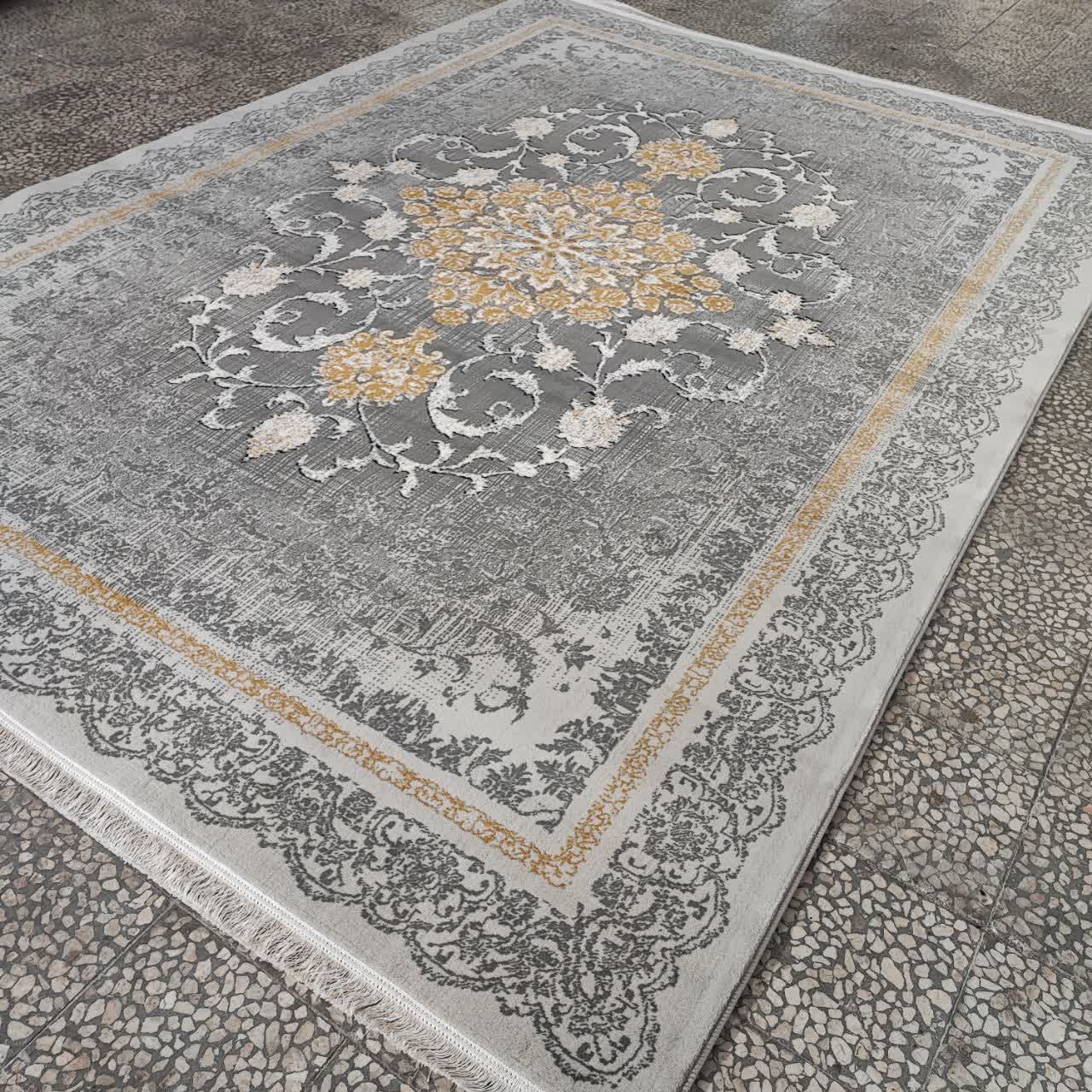 فرش 500 شانه طرح 700 شانه تراکم 1500 مدل شکوه نقره ای (ارسال رایگان)